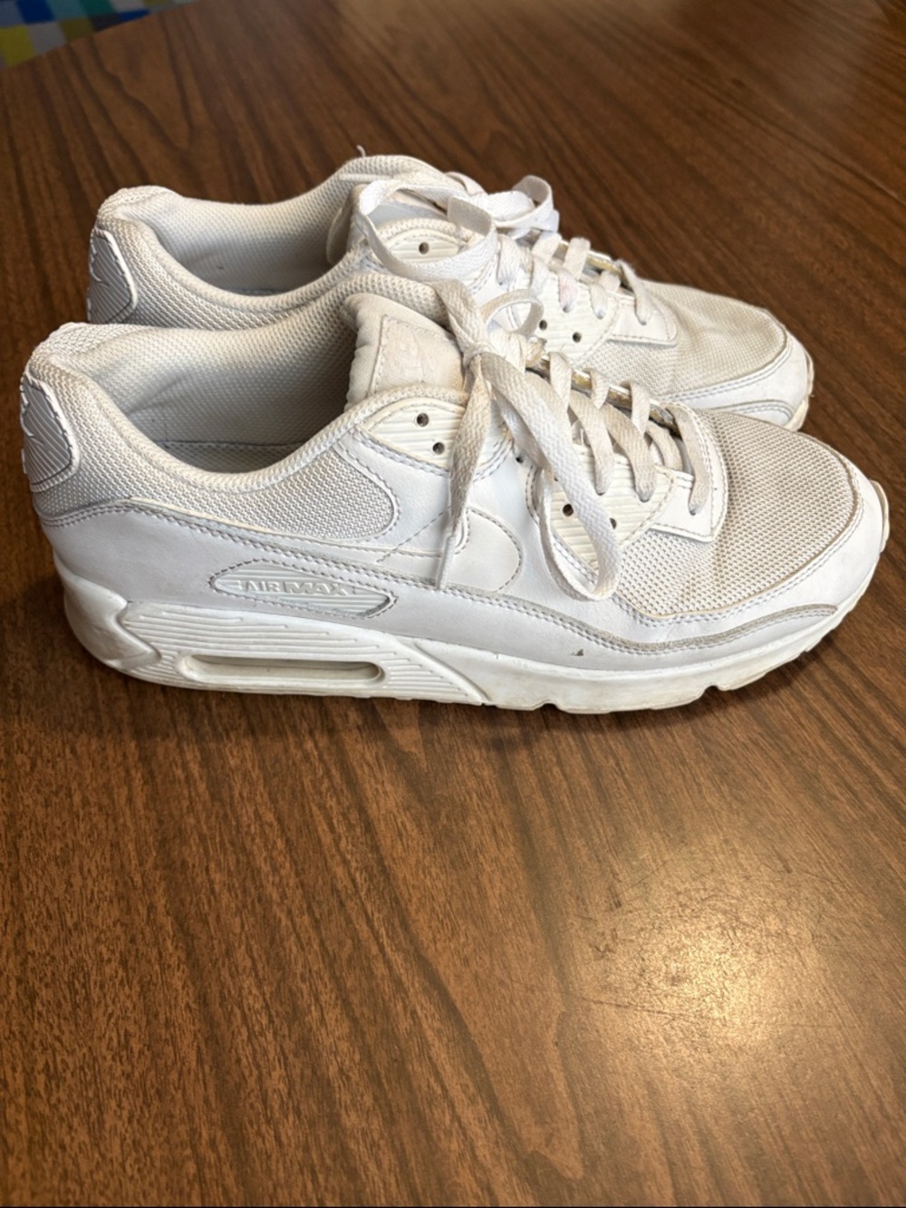 Nike Size 10.5 Nike Air Max 90 Triple White Colorway Sneakers